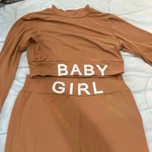 Baby girl, two piece set size XL. Super stretchy.